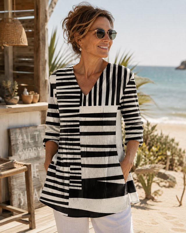 Sienna | Long Blouse with V-Neck