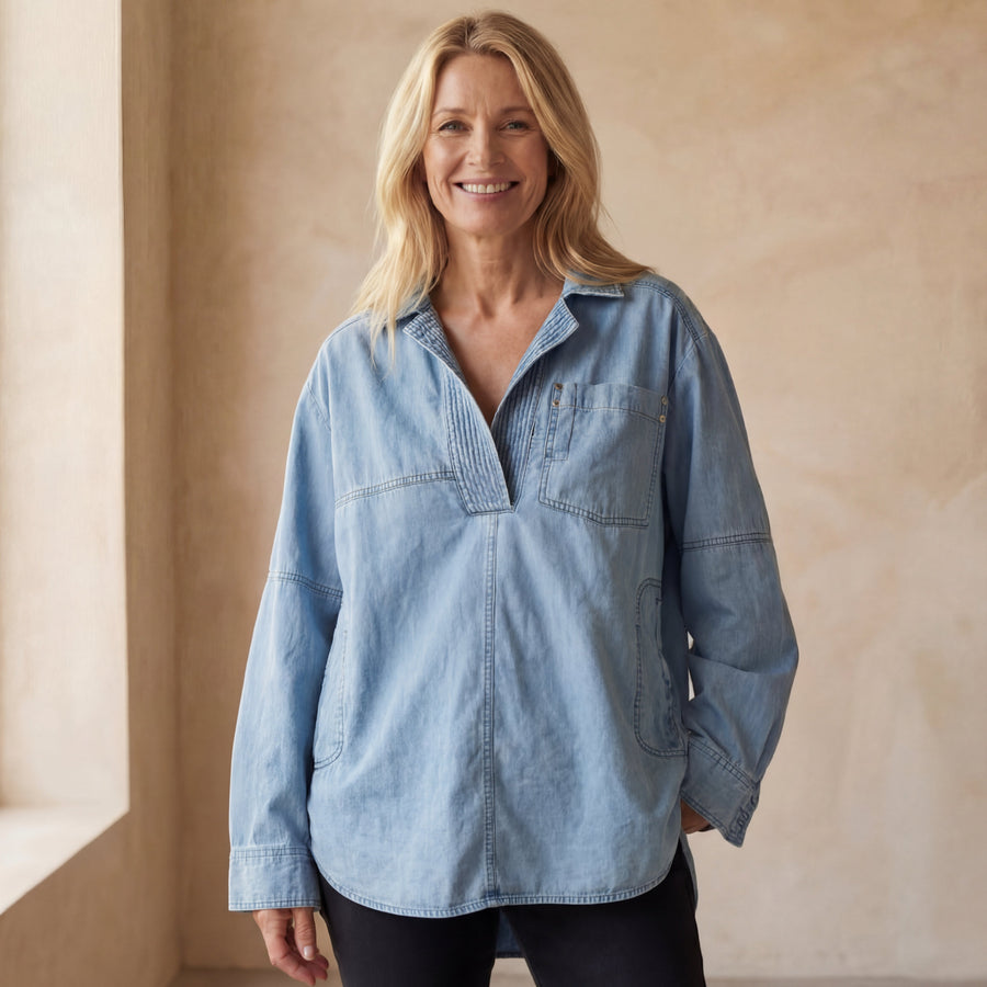 MIERESA - Oversized Denim Pullover