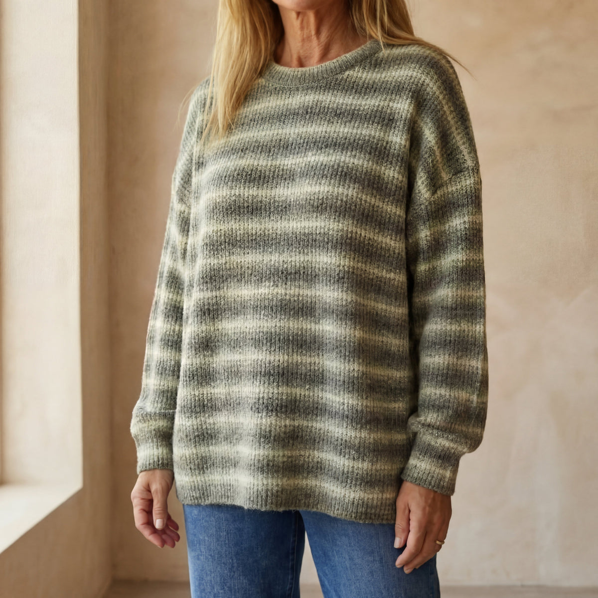 SARA - Striped Knit Sweater