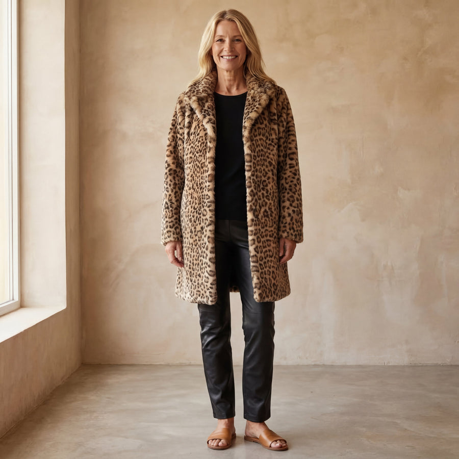 LEIA - Leopard Long Soft Jacket