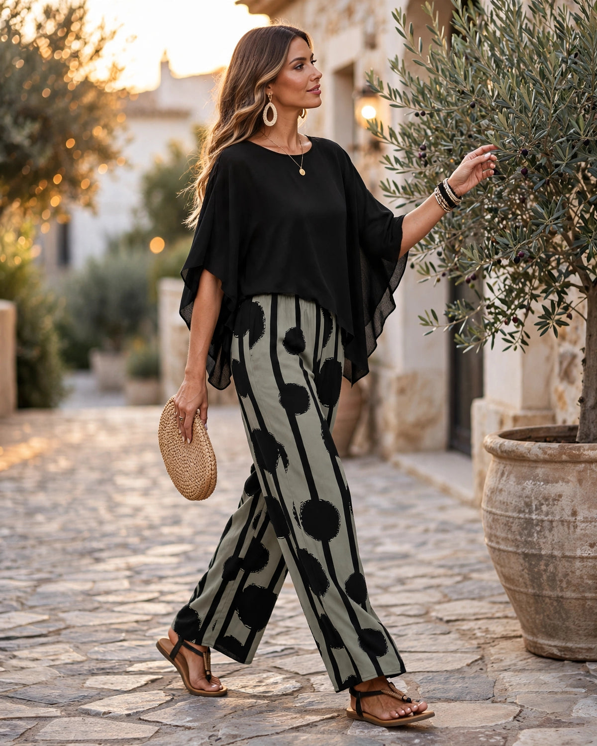 Kalliope -  Comfortable Elastic Waist Two-Piece Set