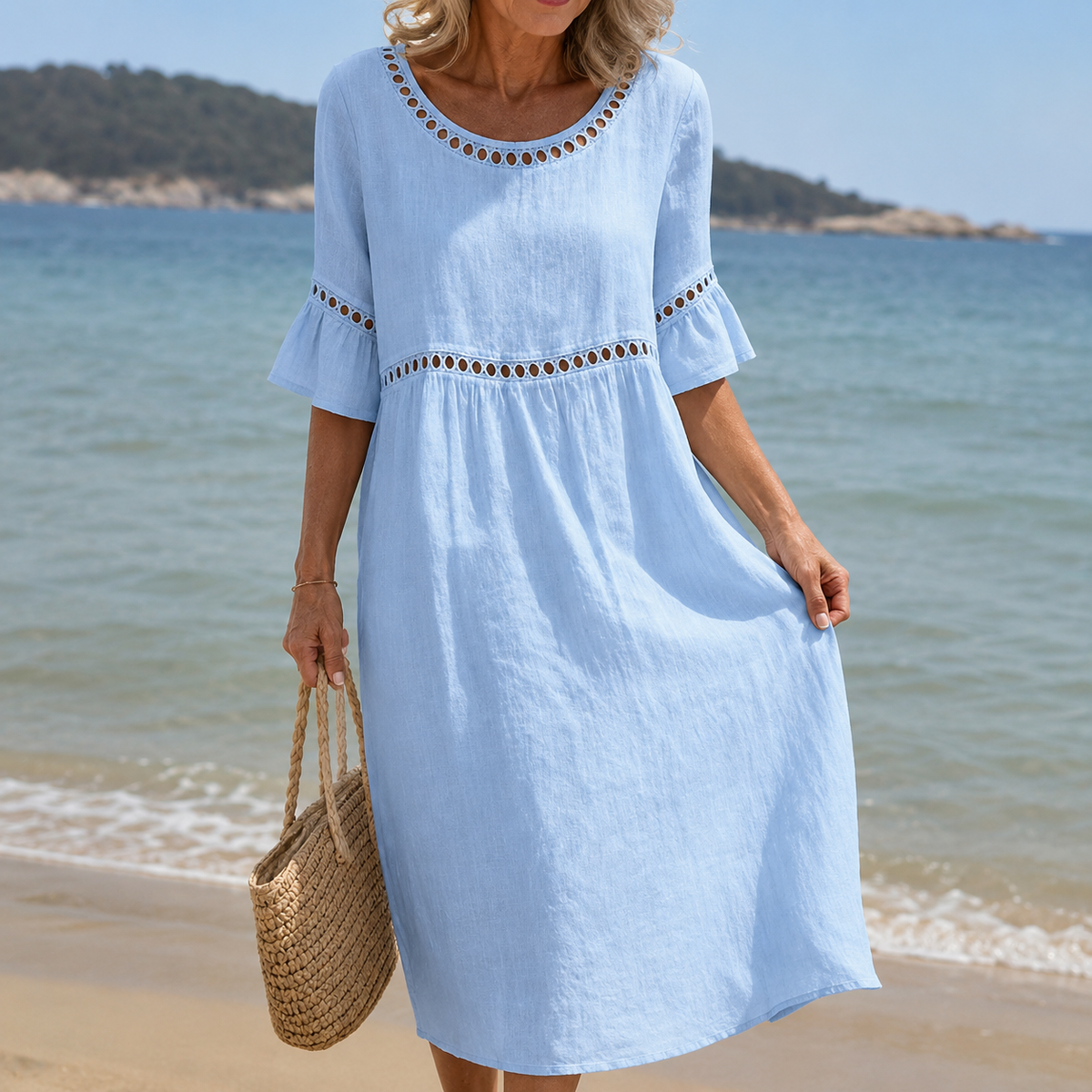 Hélène | Long Linen Dress with Tummy Smoothing Effect