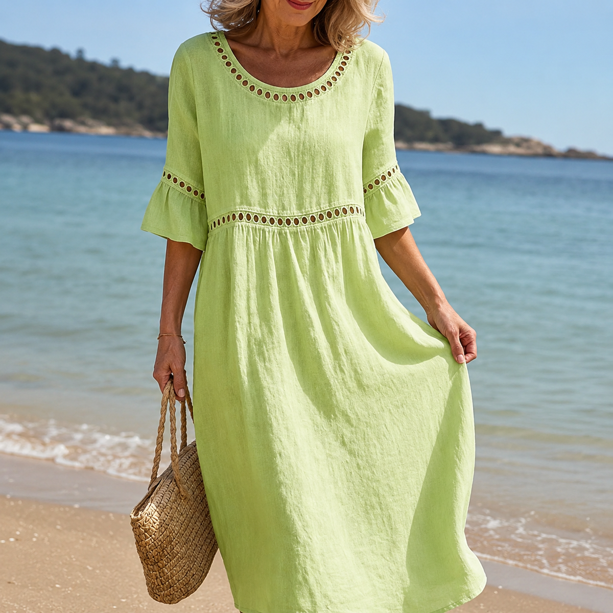 Hélène | Long Linen Dress with Tummy Smoothing Effect